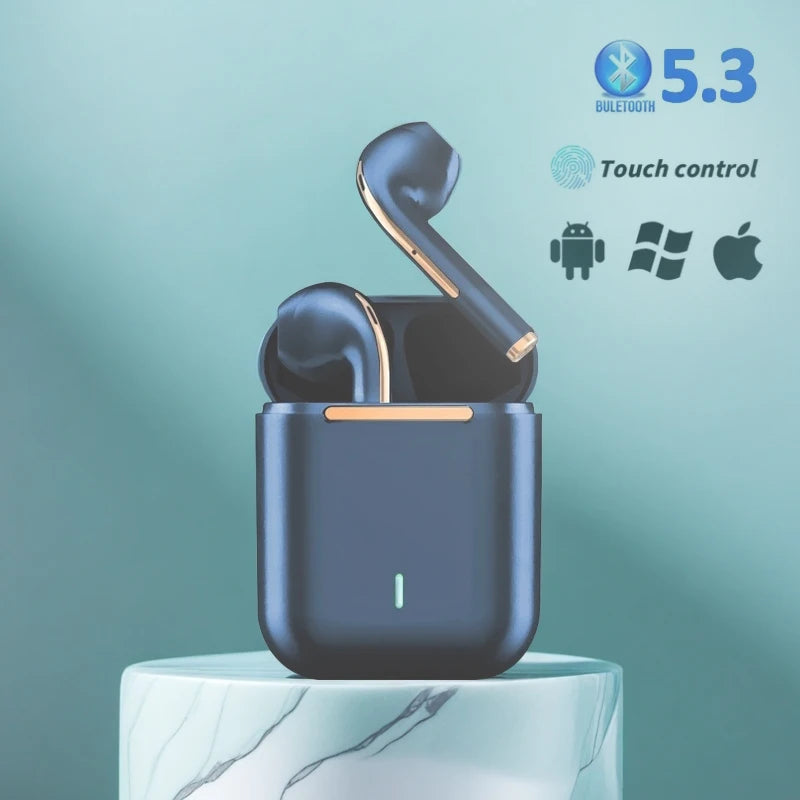 Écouteurs sans fil J18 TWS, écouteurs Bluetooth 5.3 longue durée de lecture, appel vocal avec suppression du bruit, pour les jeux, les affaires et les sports