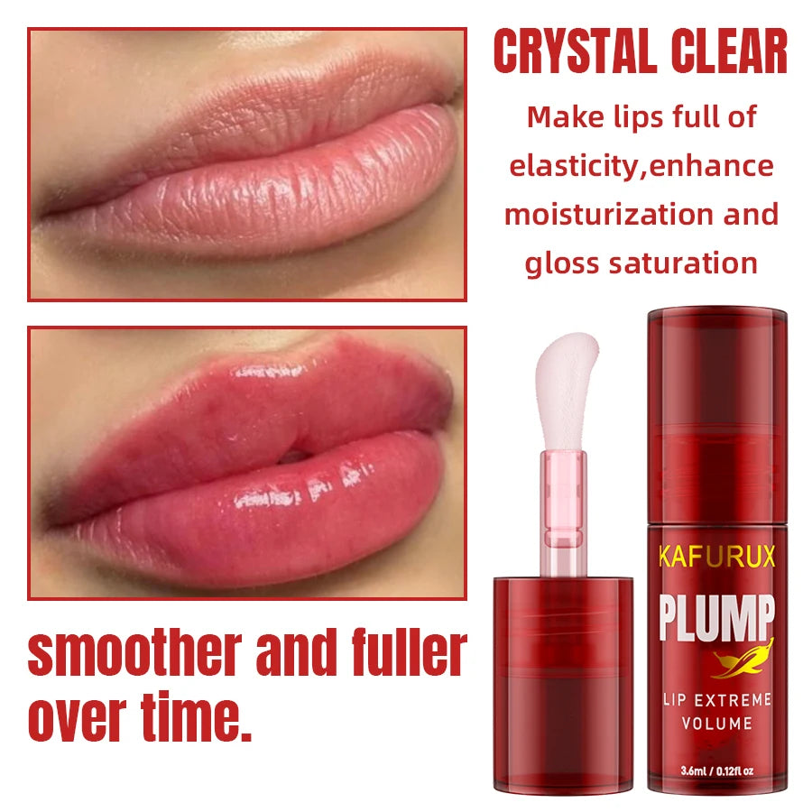 1 huile à lèvres repulpant longue tenue, sérum hydratant et brillant, essence volumissante instantanée, répare les ridules des lèvres et augmente leur volume