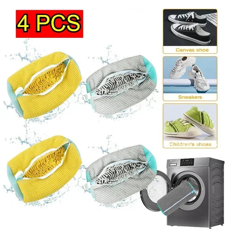 1/2PCS Washing Shoes Bag Cotton Laundry Fluffy Fibers Easily Remove Dirt Washing Bags Anti-Deformation Shoes Clothes Organizer