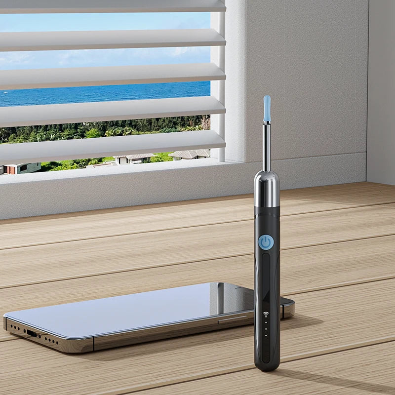 Endoscope WiFi 4.2mm 1080P, caméra de sélection d'oreille avec Base de cuillère d'oreille pour iOS/Android, Otoscope de nettoyage d'oreille avec outil d'élimination du cérumen