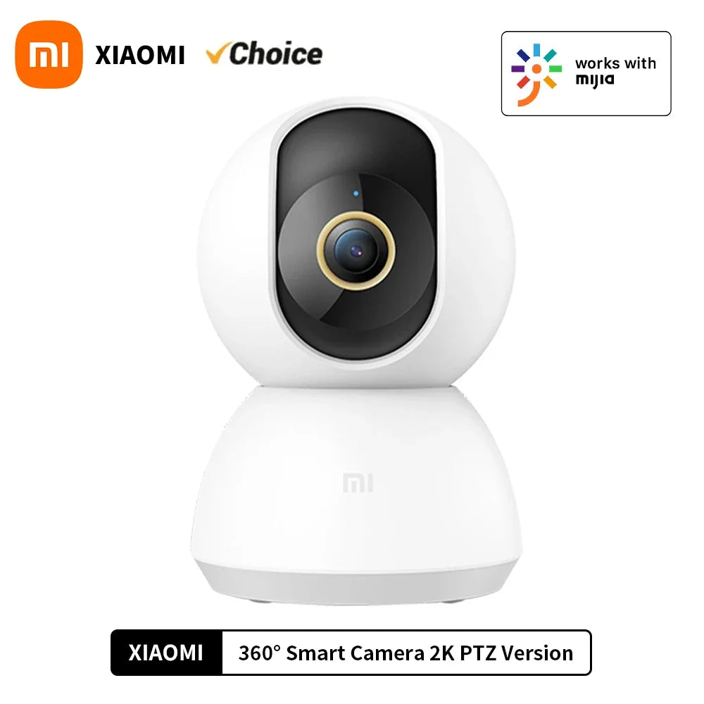 Caméra de sécurité connectée Xiaomi 360° Mi PTZ 2K Webcam 1296P 3 mégapixels avec détection humaine par IA et vision nocturne (version chinoise)