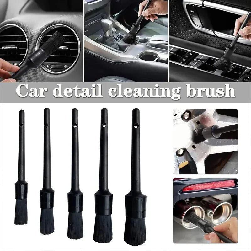 Brosses de nettoyage de détails de voiture 1/5x, brosse de détail douce, nettoyeur de roues, brosse de dépoussiérage automatique, accessoires intérieurs et extérieurs de voiture