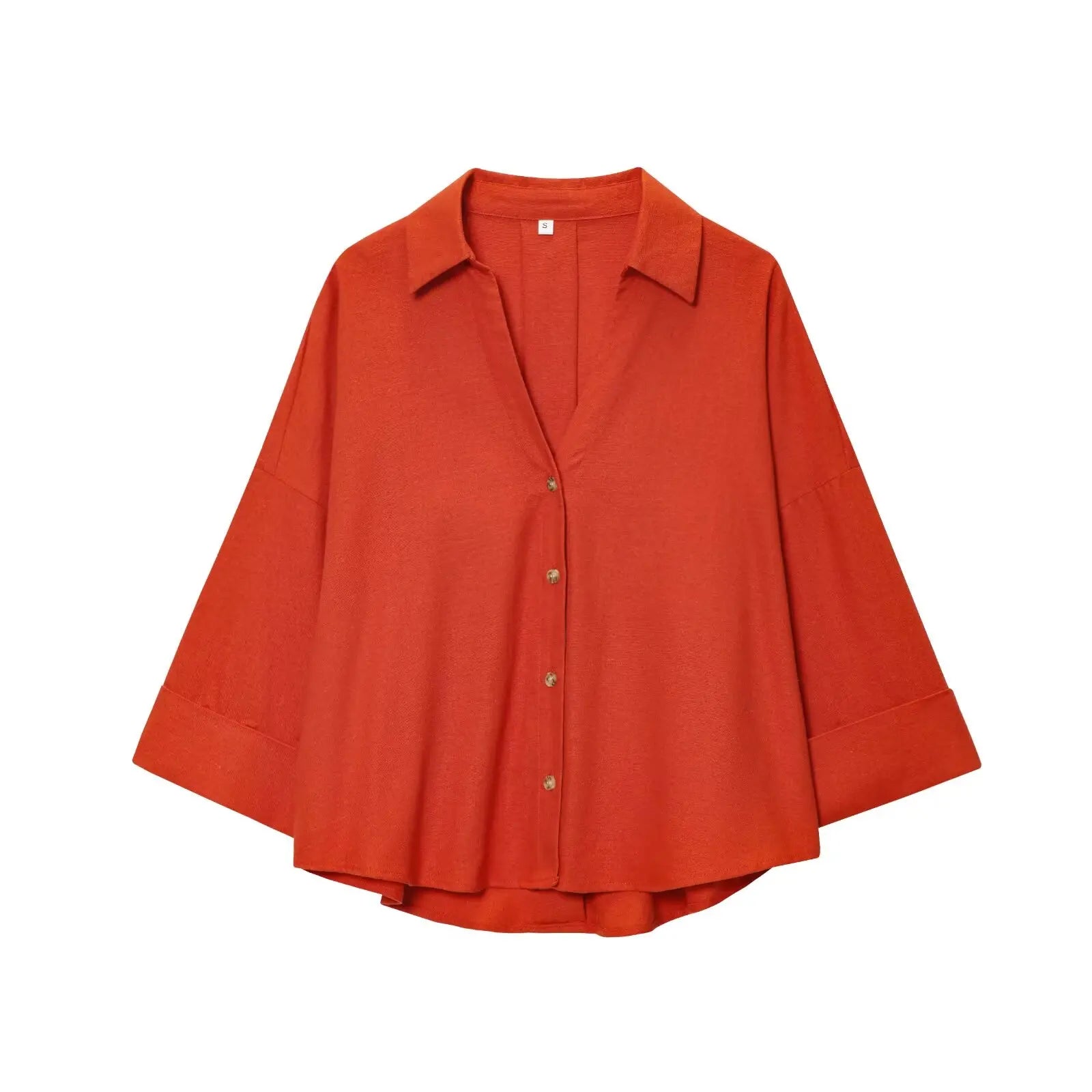 HipSeam chemise à manches larges femmes printemps ourlet asymétrique bouton chemises pour femmes Simple dame Johnny col chemises et chemisiers en lin
