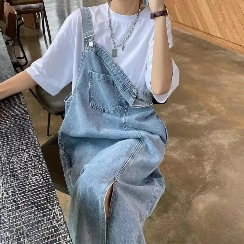 Printemps été Denim robe globale femmes sans manches robes en jean mode femme solide Slip décontracté ample Spaghetti sangle robes