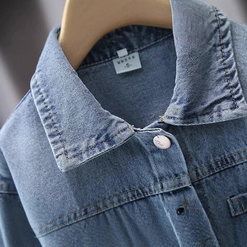 Veste en jean bébé style mignon avec dinosaure pour garçon et fille, manteau décontracté en jean, adorable tenue dinosaure pour bébé (2-11 ans)