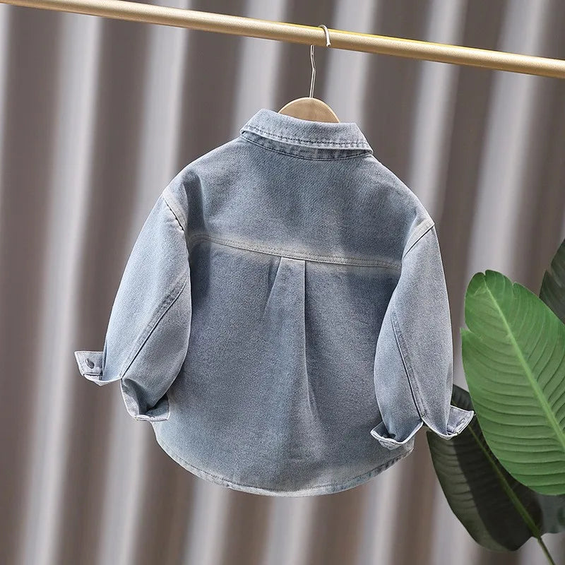 Veste en jean pour bébé garçon, style printemps-automne, avec poche avant. Tenue décontractée pour enfant. Vêtements streetwear tendance