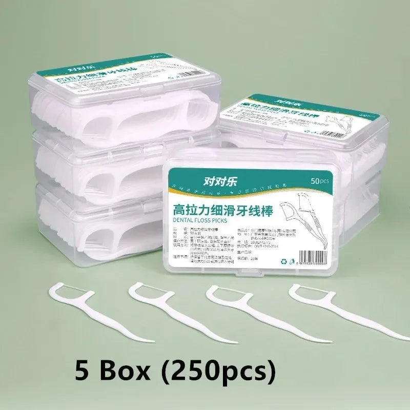 Boîte de fil dentaire jetable Portable, 1/2/5/10 boîtes, cure-dents en plastique, bâton de fil dentaire haute tension, boîte de fil dentaire, soins bucco-dentaires