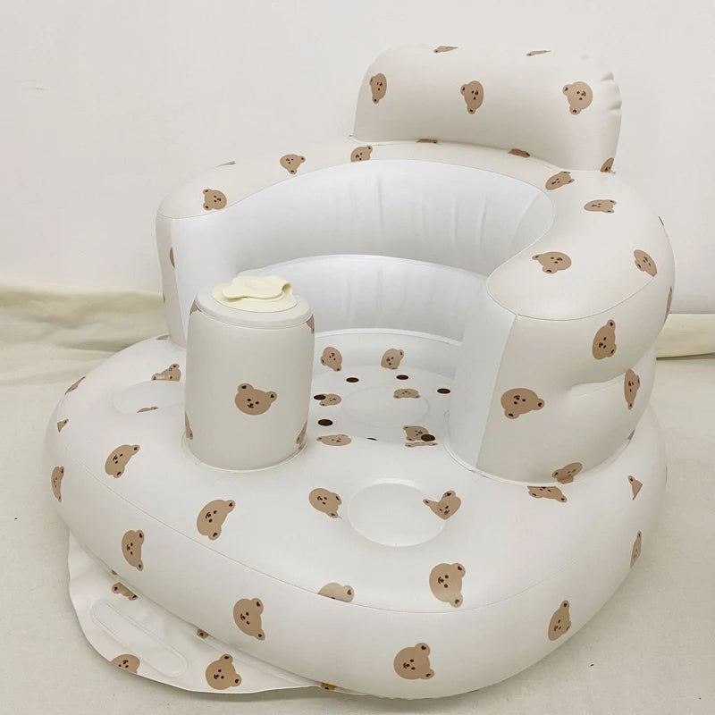 Canapé gonflable pour bébé, chaise de bain portable pour enfants, siège multifonctionnel en PVC, tabouret de bain pour s'asseoir