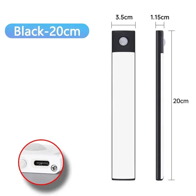 Éclairage intérieur ultra-fin à détecteur de mouvement LED sans fil USB sous les meubles de cuisine, de chambre et d'armoire. Idéal pour les meubles de cuisine, de chambre et d'intérieur