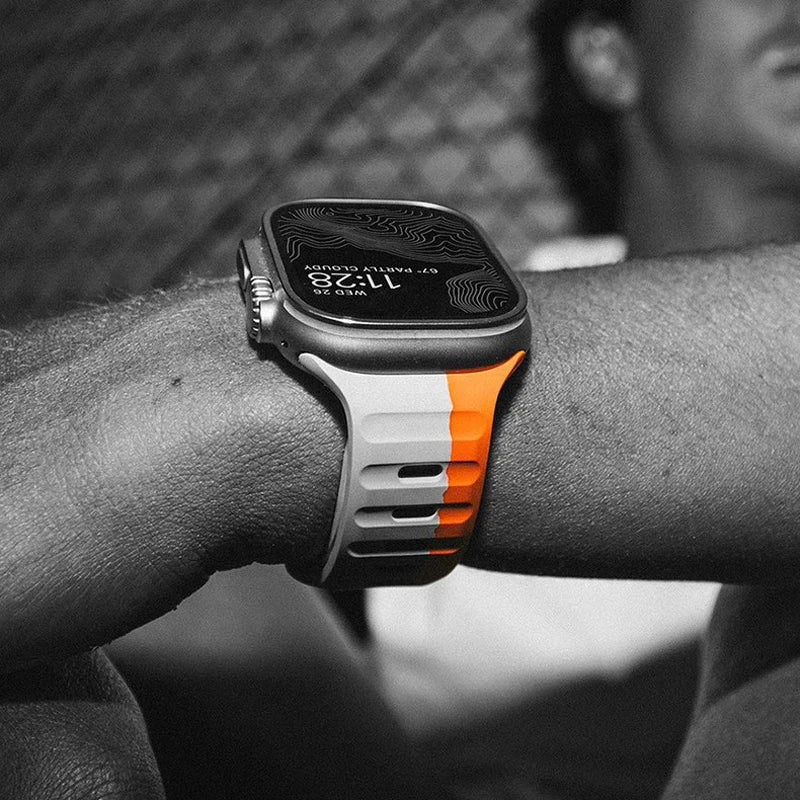 Bracelet en Silicone souple pour Bracelet de montre Apple Ultra 49mm 44mm 45mm 42mm 41mm 42mm 38mm, Bracelet de montre Sport iwatch série 8 7 6 5