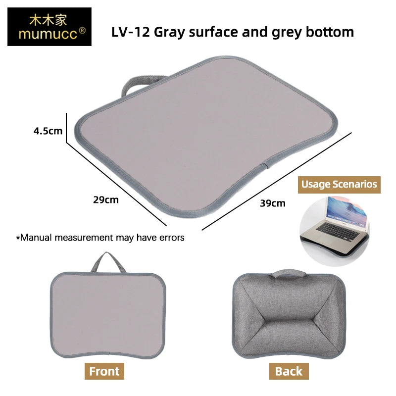Bureau multifonctionnel pour ordinateur portable MUMUCC avec coussin et garni de particules de mousse, petite table d'appoint, grand tapis de souris rigide