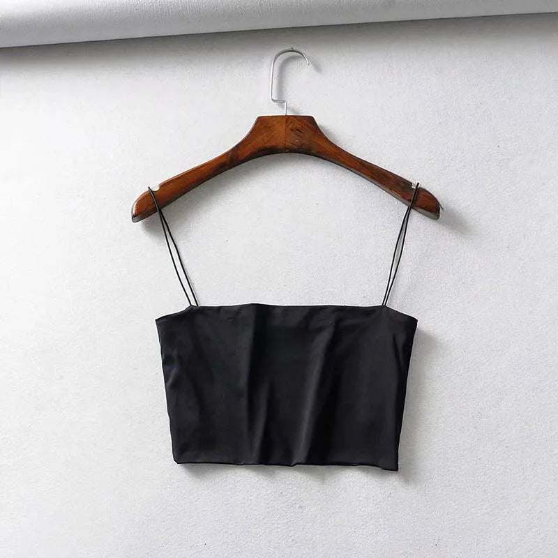 Haut court Sexy en coton élastique pour femmes, Camis sans manches, débardeur court, Bar, été 2022