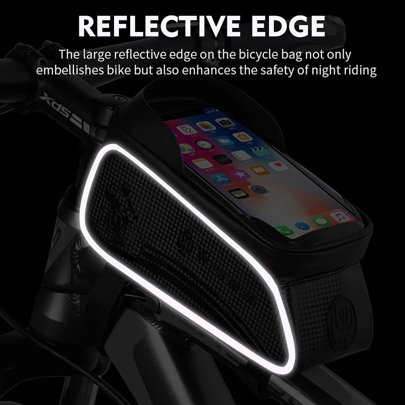 Sacoche de vélo WEST BIKING, sacoche de cadre avant étanche pour téléphone 6,5 pouces avec écran tactile, idéale pour VTT et vélo de route.