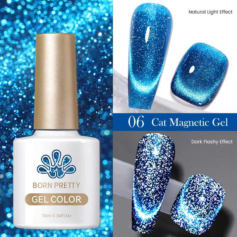 Vernis à ongles magnétique gel BORN PRETTY 10 ml Argent Clair de Couleur Chat - Accessoires pour les ongles - Vernis semi-permanent pour ongles d'automne et d'hiver