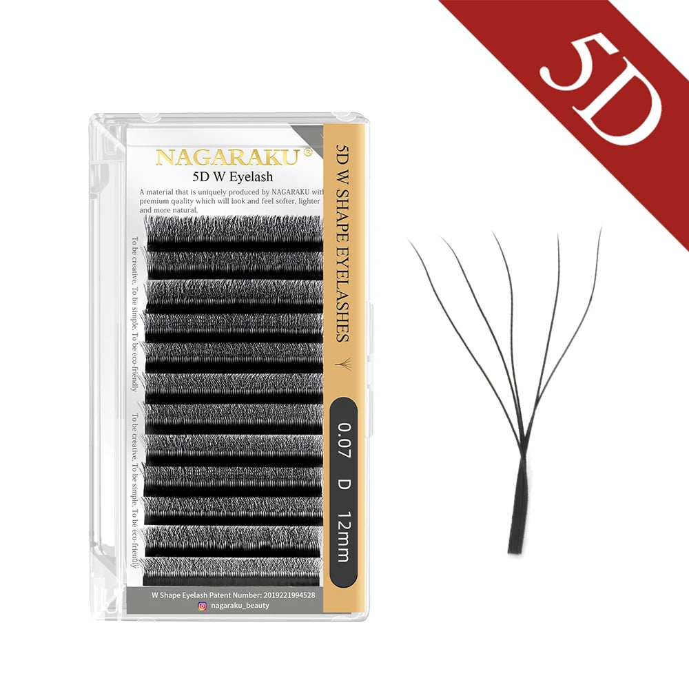 NAGARAKU floraison automatique W forme Bloom 3D 4D 5D 6D Extensions de cils en éventail préfabriqués lumière douce naturelle pleine Dense