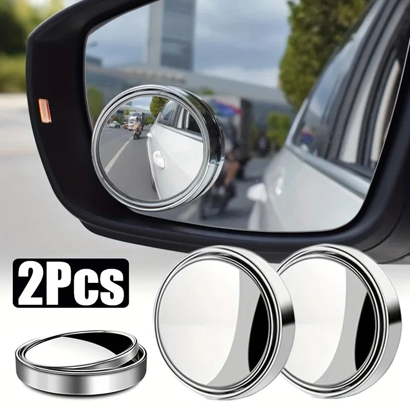 2 pièces rétroviseur d'angle mort réglable à 360 degrés rétroviseur auxiliaire de voiture miroir convexe cadre rond rétroviseurs grand angle pour marche arrière de voiture