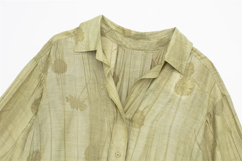 Ensemble Jacquard pour femmes, chemise ample, pantalon décontracté, Chic, imprimé, nouvelle mode printemps 2024