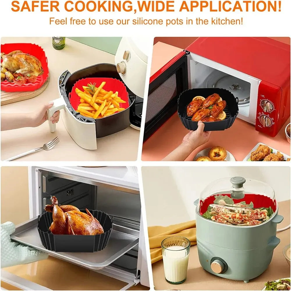 Doublures en Silicone pour friteuse à Air, panier antiadhésif, plateau de cuisson réutilisable, facile à nettoyer, poêle à Pizza, accessoires de cuisine, 1 pièces