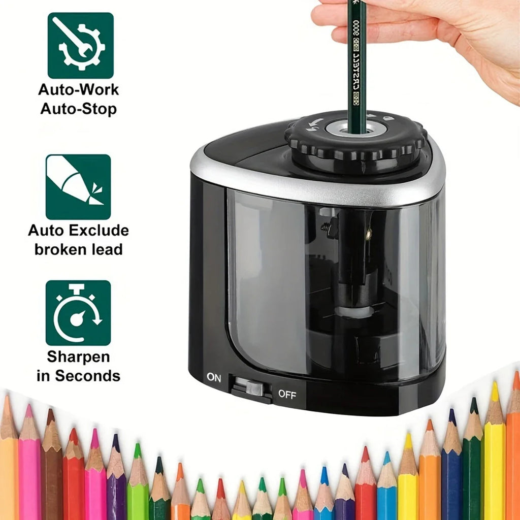 TENWIN – taille-crayon électrique automatique et Portable, adapté aux crayons de 6 à 8mm, pour étudiants, papeterie scolaire
