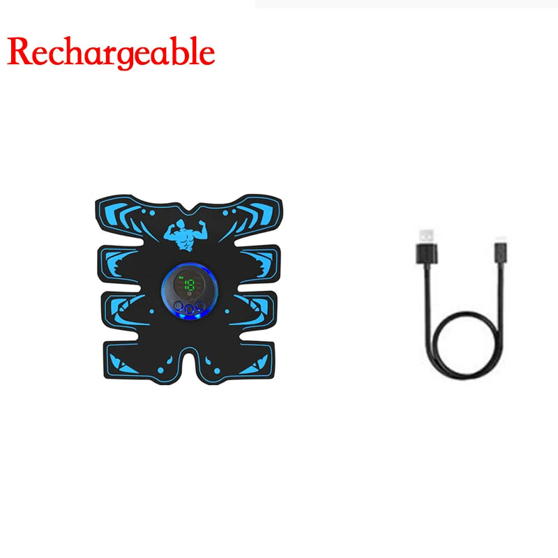 New USB Rechargeable EMS Muscle Stimulator ABS Arm 3 IN 1 Trainer Smart Wireless Fitness Abdominal Training Electric Body Slim