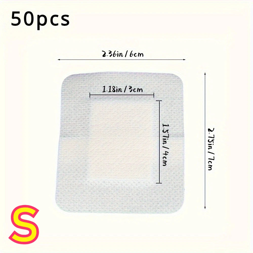 50 pansements adhésifs médicaux hypoallergéniques non tissés de grande taille (6 x 7 cm) pour plaies importantes et premiers soins