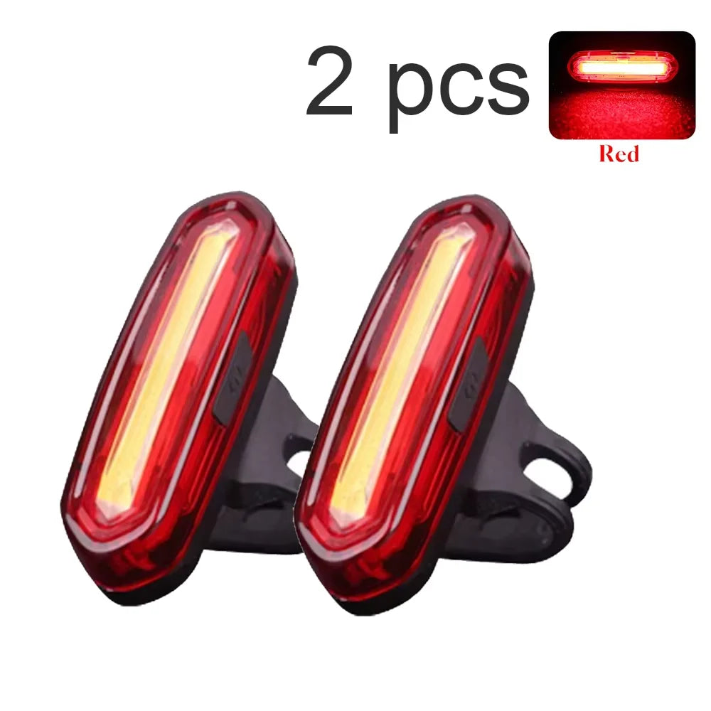 Feu arrière de vélo rouge pour vtt, LED rechargeable par USB, voyant d'avertissement pour vélo de montagne