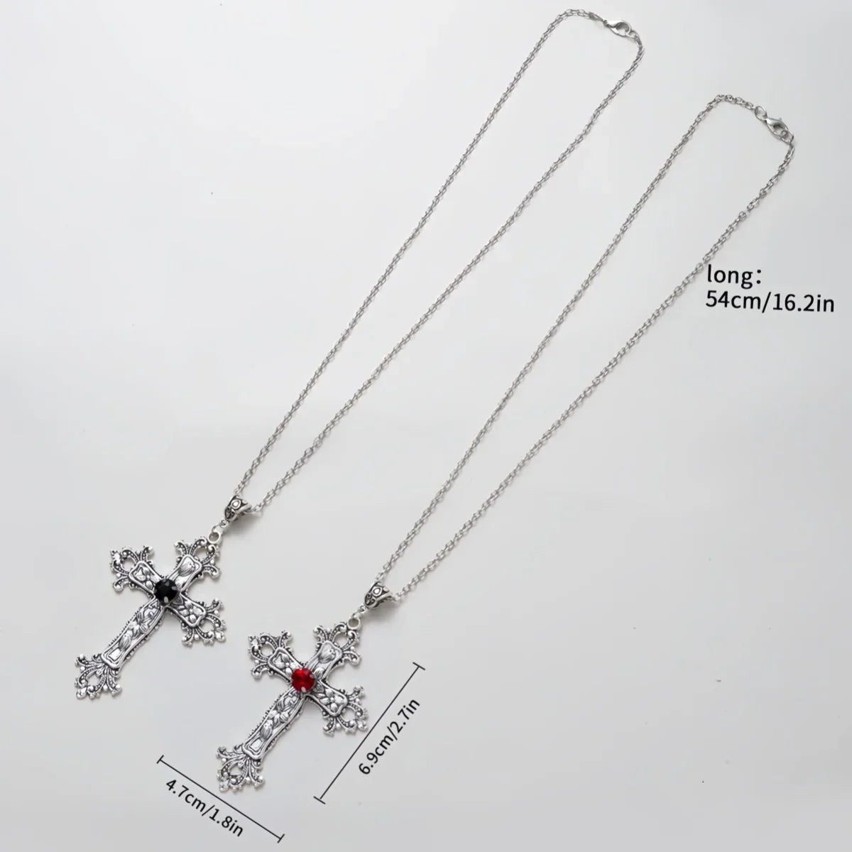 Colliers Punk avec pendentif grande croix en cristal pour femmes et hommes, gothique, chaîne de clavicule irrégulière, bijoux esthétiques