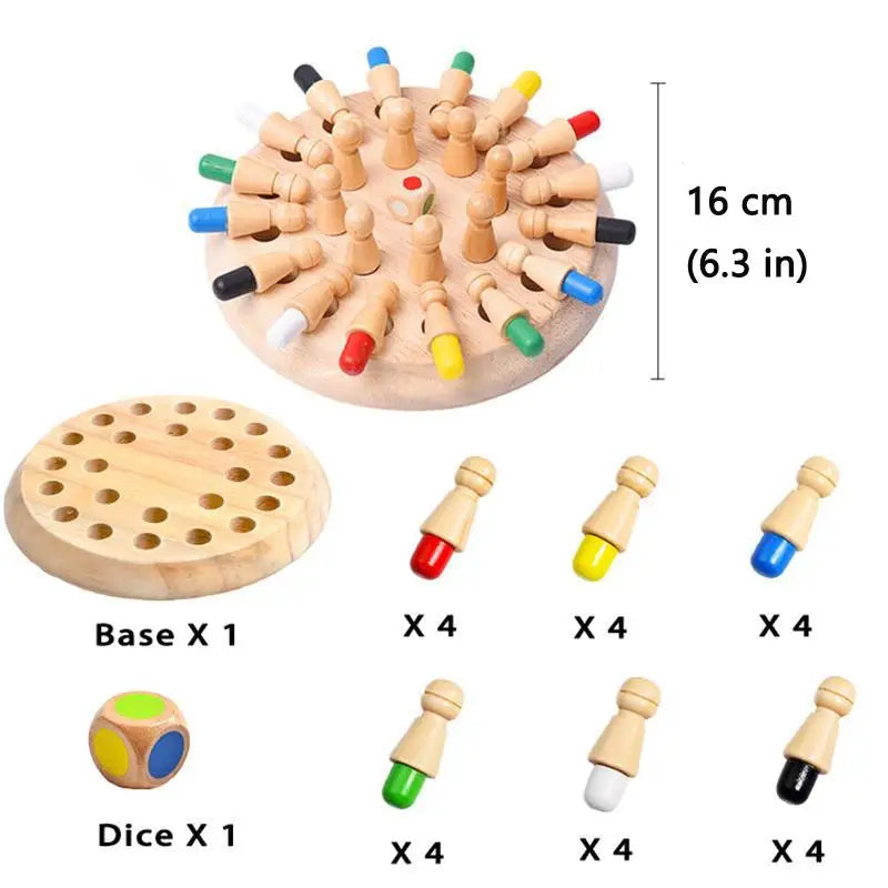 Puzzle en bois, jouet Montessori éducatif, apprentissage sensoriel des couleurs, jeu de mémoire BeBe, jeu d'échecs avec allumettes, jeu de société pour enfants