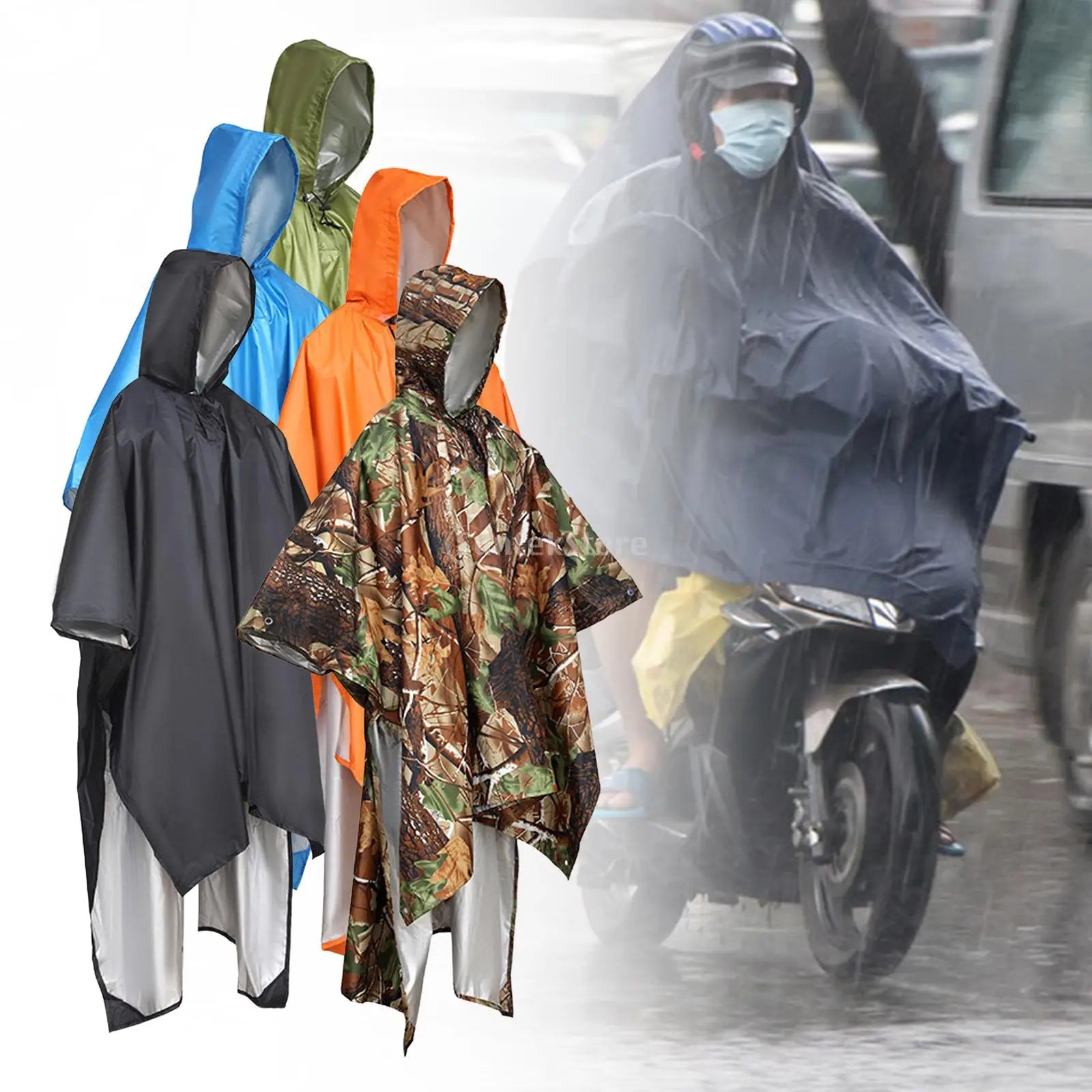 Poncho imperméable réutilisable, bâche légère, abri pour adulte, unisexe, sac à dos multifonctionnel pour la randonnée et les activités de plein air