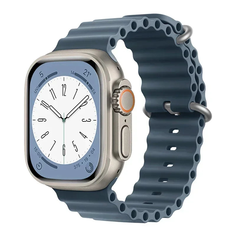 Bracelet océan en Silicone pour bracelets de montre Apple 45mm 46mm 40mm Ultra 2 49mm 44mm 41mm 38-42mm bracelet de sport série 10 9 8 7 6 5 4 SE