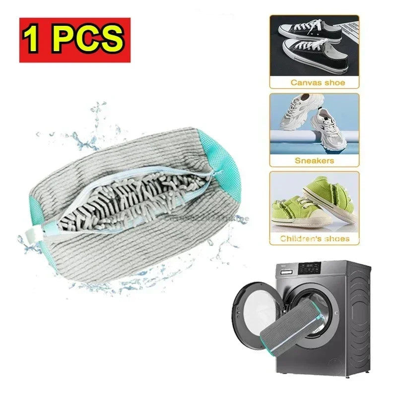 1/2PCS Washing Shoes Bag Cotton Laundry Fluffy Fibers Easily Remove Dirt Washing Bags Anti-Deformation Shoes Clothes Organizer