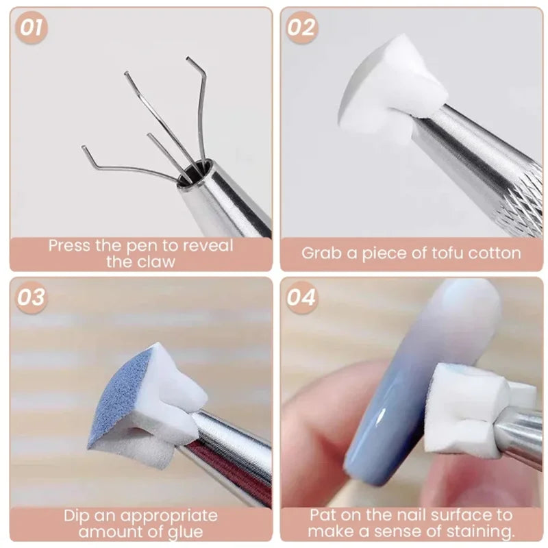 50/150 pièces éponge dégradé Nail Art Stamper outils Gel vernis couleur dégradé brosse paillettes poudre pointillage stylo pour outils de manucure