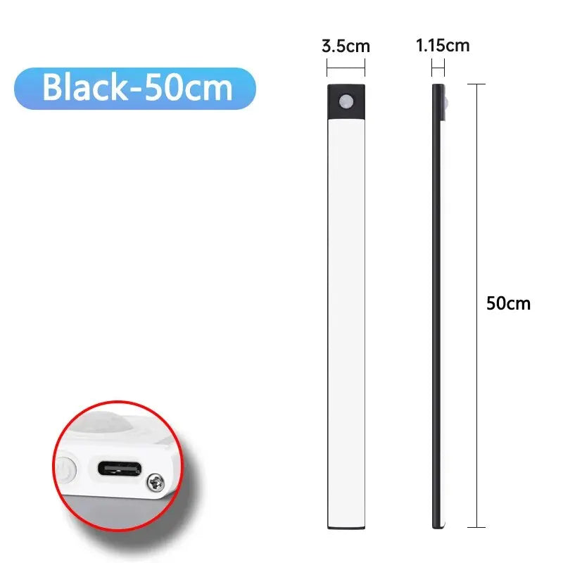 Éclairage intérieur ultra-fin à détecteur de mouvement LED sans fil USB sous les meubles de cuisine, de chambre et d'armoire. Idéal pour les meubles de cuisine, de chambre et d'intérieur