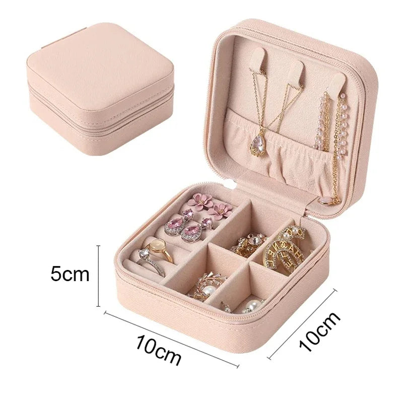 Boîte à bijoux Simple, vente en gros, boîte de rangement Portable pour bagues, colliers, boucles d'oreilles, clous d'oreilles, organisateur de bijoux, vente en gros