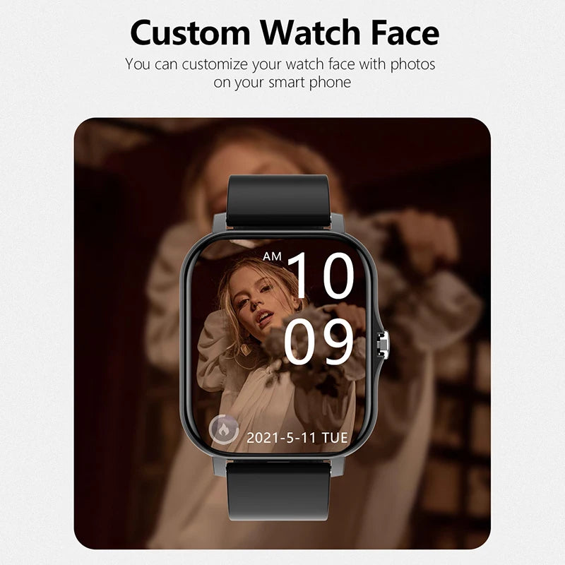 HOMEFISH Smart Watch Android Phone 1.44''Inch Color Screen Bluetooth Call Blood Oxygen/Pressure Monitoring Smart Watch Women Men