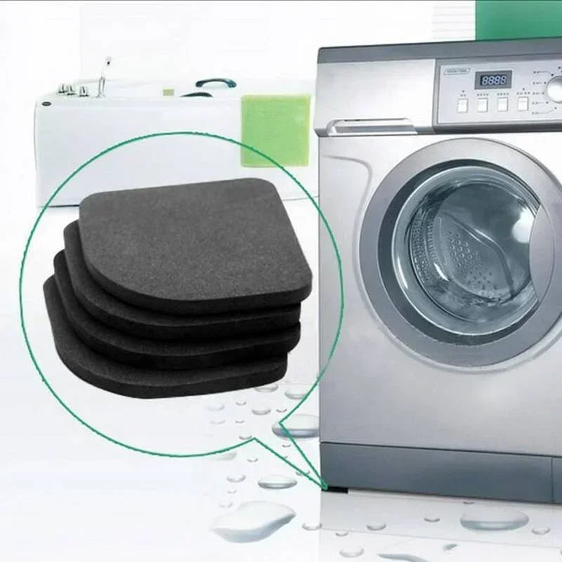 Ensemble de 4 patins anti-vibrations antidérapants et résistants aux chocs pour lave-linge et réfrigérateur, avec pieds stabilisateurs pour appareils électroménagers.