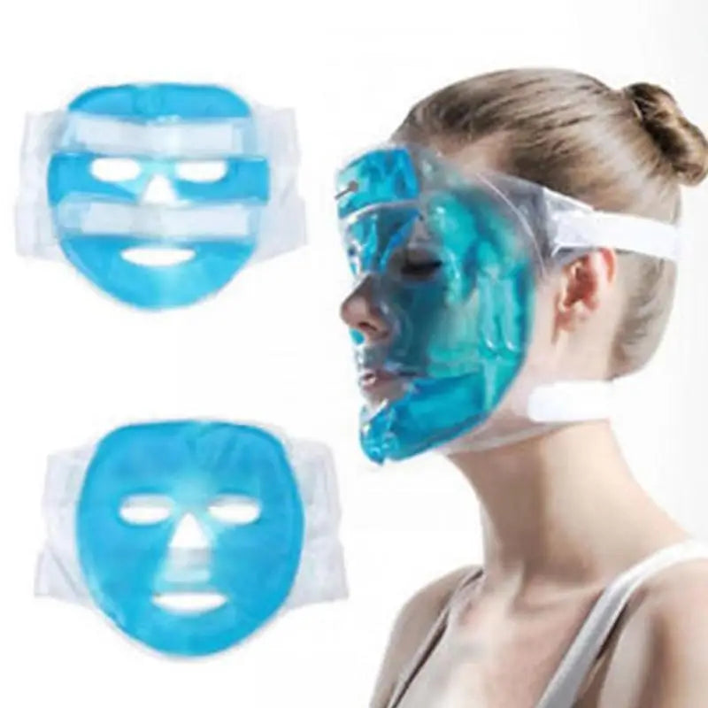 Masque facial en gel froid compresse glacée bleu pour le visage complet Froid hydratant avec un compresse de relaxation Faicial Pack