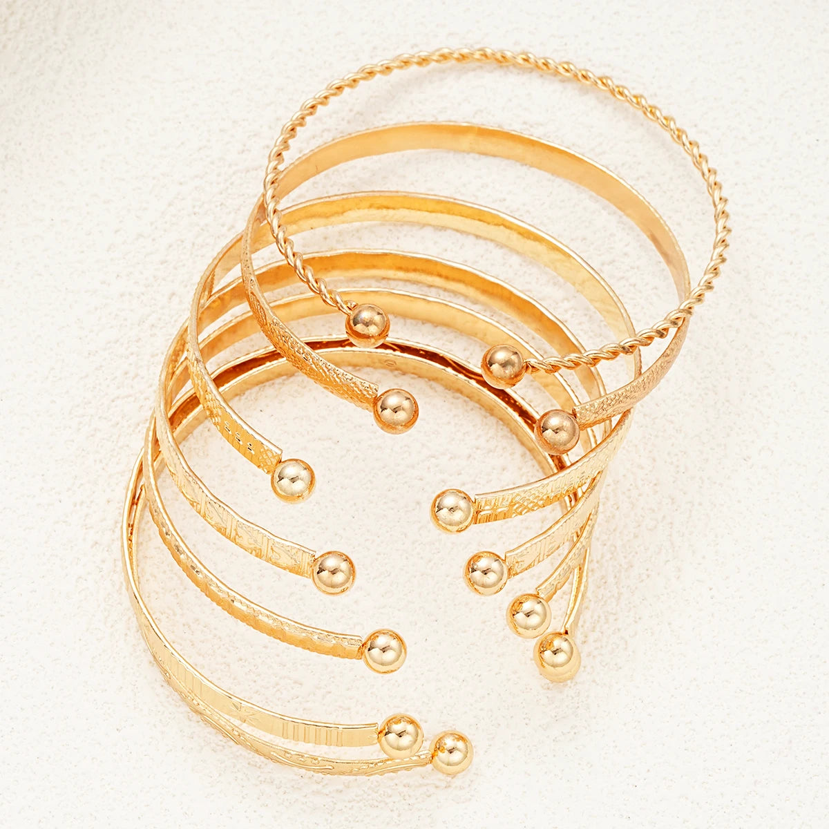 Bracelets Punk couleur or pour femmes, Streetwear Goth, imprimés de cœur, Design en métal, bracelet ouvert, bijoux à la mode, cadeaux, 7 pièces/ensemble, 2024