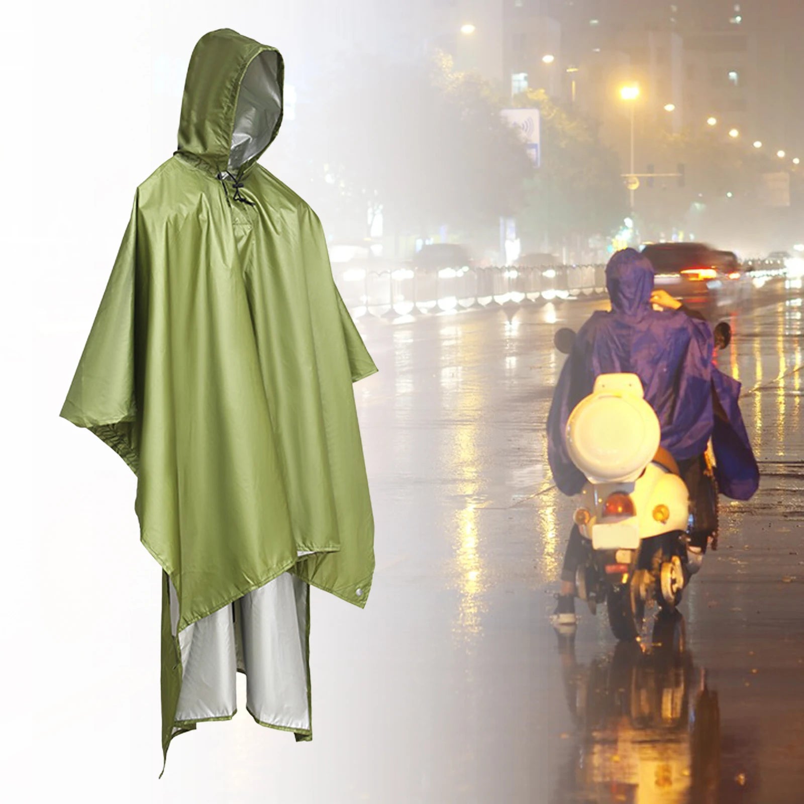 Poncho imperméable réutilisable, bâche légère, abri pour adulte, unisexe, sac à dos multifonctionnel pour la randonnée et les activités de plein air