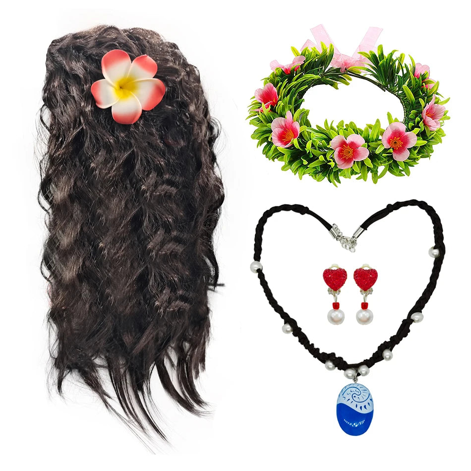Robe de princesse Disney Moana Vaiana, Costume Cosplay sans manches, vêtements de fête d'anniversaire d'halloween pour enfants, tenues de carnaval