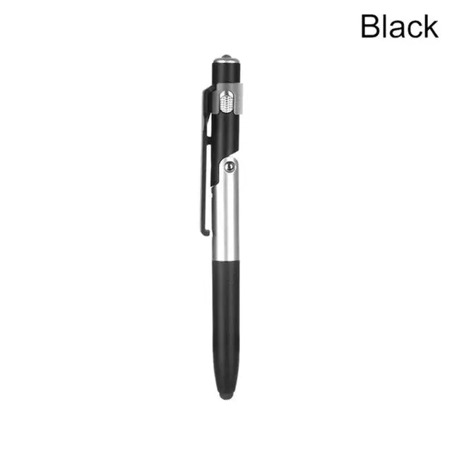 Stylo à bille multifonction 4 en 1 avec lumière LED, support de téléphone pliable, crayon d'écriture de lecture nocturne, papeterie de bureau et d'étudiant