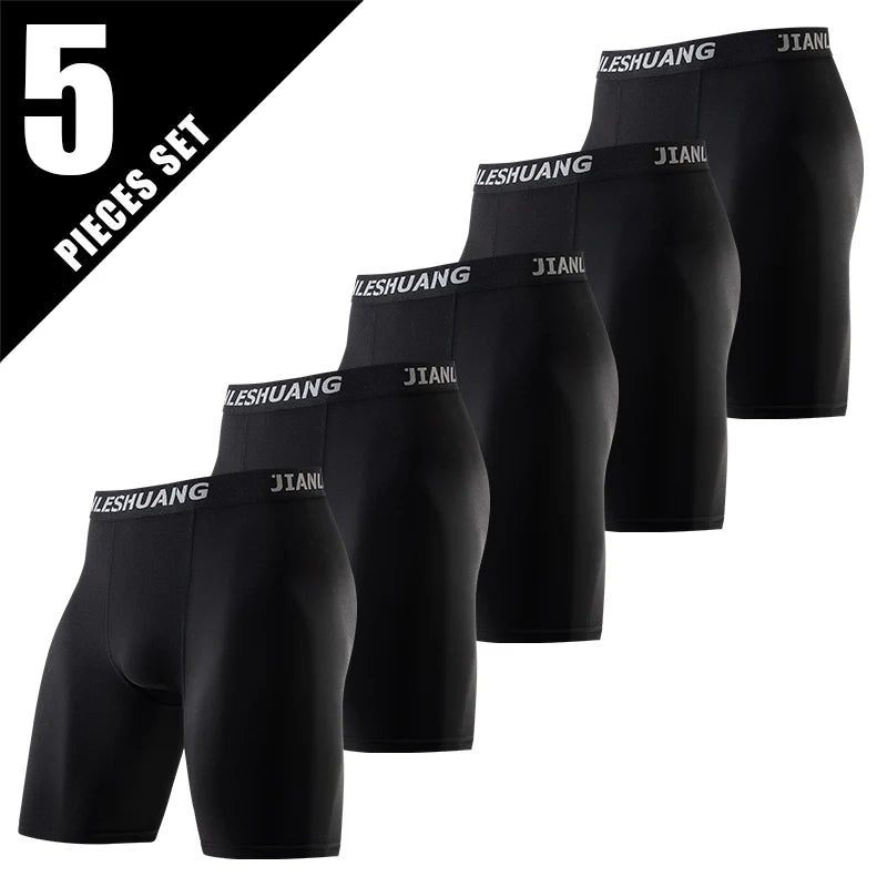 Men Boxers Sports Underwear Underpants Gym Shorts M L XL Black Quick-Drying Sweatpants Moisture Absorption Breathable Fitness
