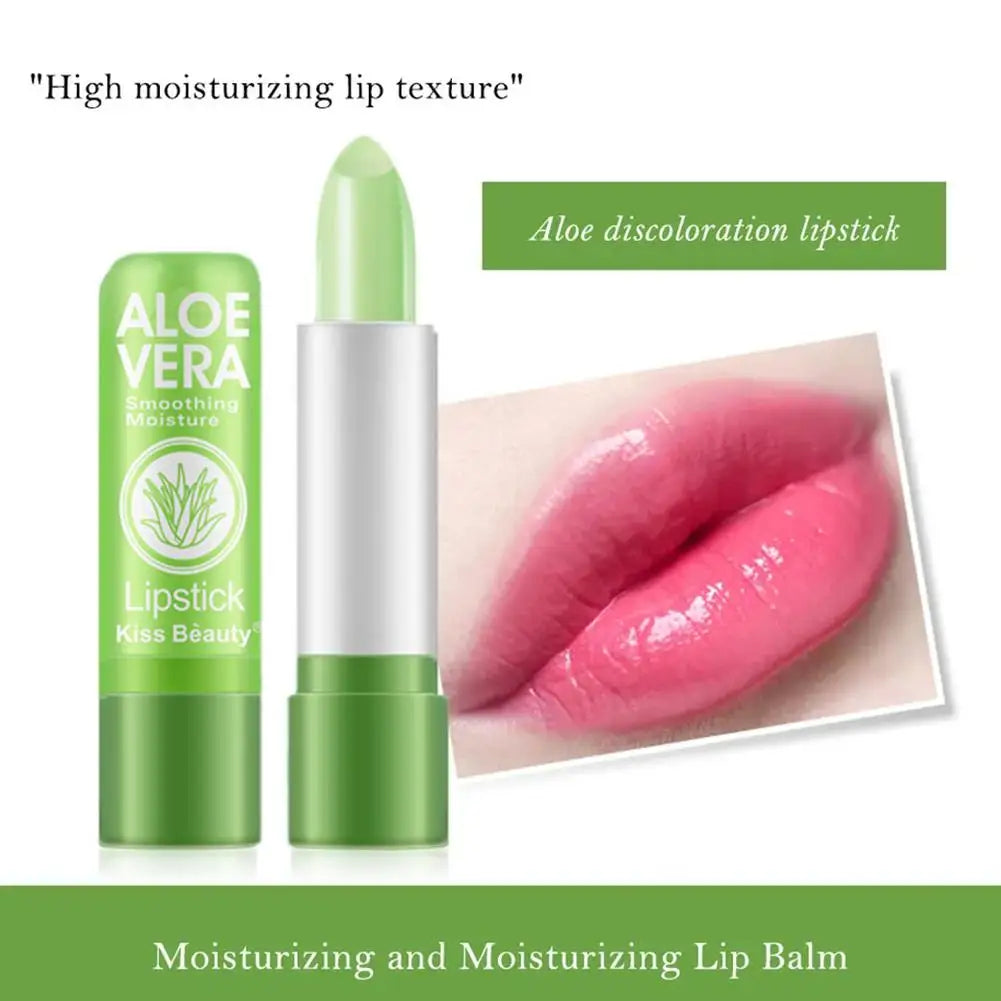 Baume à lèvres hydratant à l'aloe vera, baume à lèvres naturel, rouge à lèvres thermosensible, longue tenue, soin des lèvres, maquillage, 1 pièce