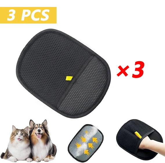Pet Hair Removal Tool Reusable Static Removal Gloves, Double-Sided Grooming Gloves for Pets Removes Pet Fur Hair for Carpets
