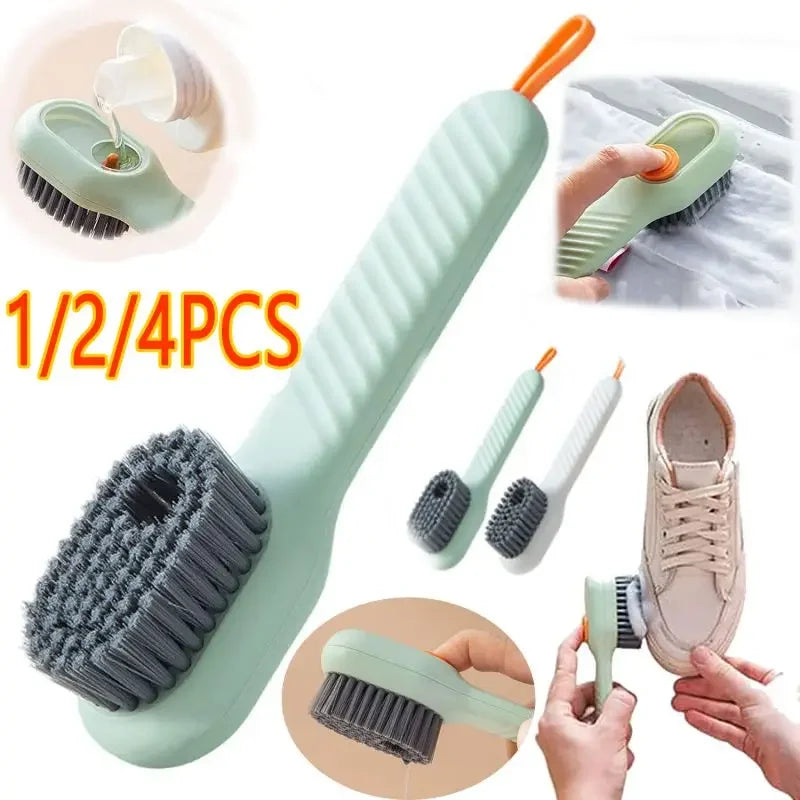 Brosse à chaussures multifonction à la mode, poils doux, liquide rempli, nettoyage de chaussures, accessoires de maison, outils de cuisine propres