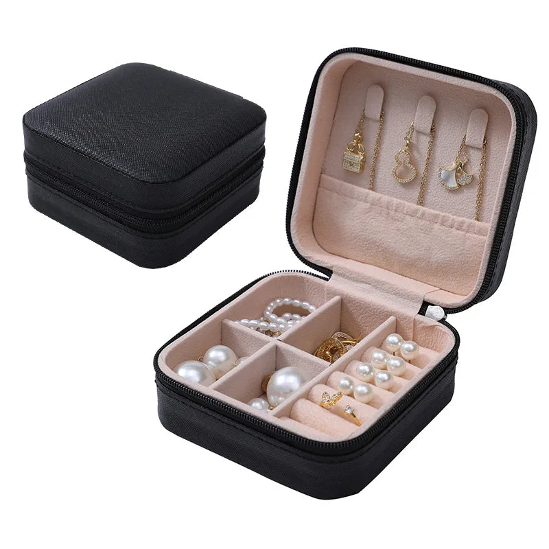 Boîte à bijoux Simple, vente en gros, boîte de rangement Portable pour bagues, colliers, boucles d'oreilles, clous d'oreilles, organisateur de bijoux, vente en gros
