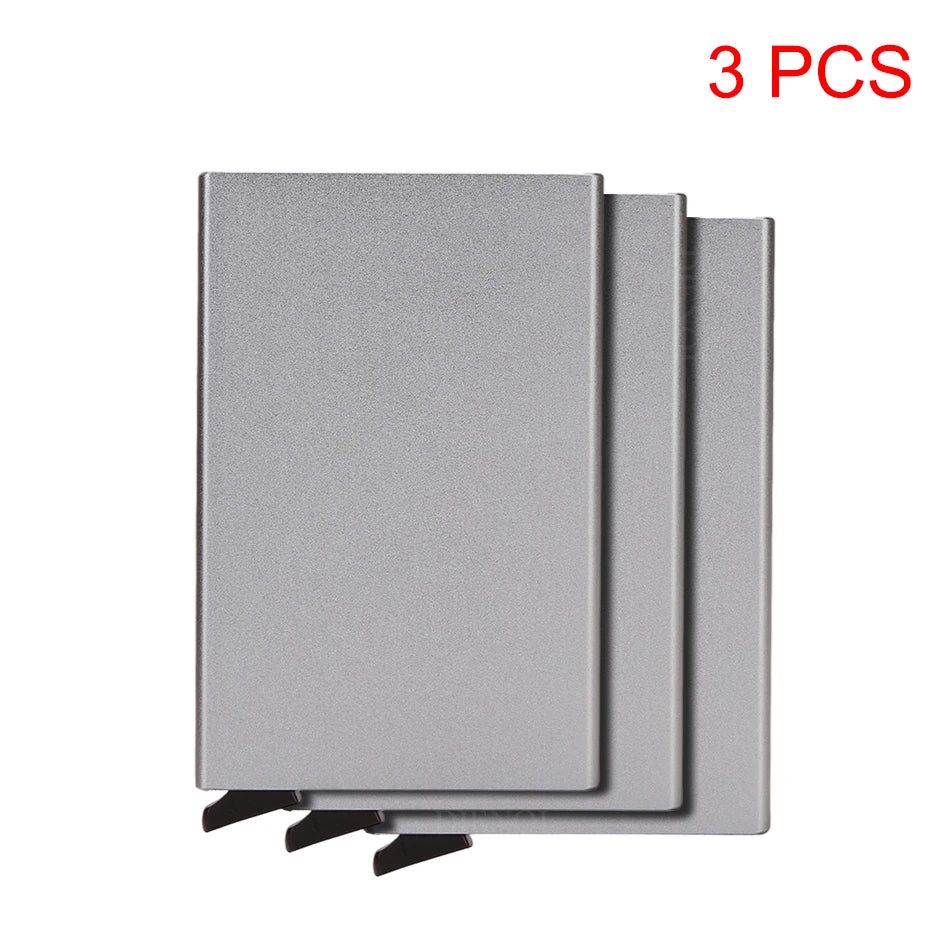 Portefeuille intelligent RFID avec porte-cartes, en métal fin et mince, pour hommes et femmes, portefeuille minimaliste à ouverture par clapet, petit porte-monnaie noir style valet