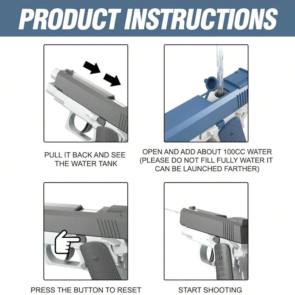 Pistolet à eau M1911, pistolet à eau, jeux de tir sur la plage, piscine d'été, jouets d'extérieur, pistolet à eau pour enfants et adultes
