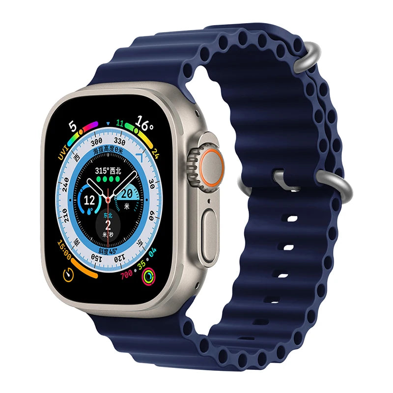 Bracelet océan en Silicone pour bracelets de montre Apple 45mm 46mm 40mm Ultra 2 49mm 44mm 41mm 38-42mm bracelet de sport série 10 9 8 7 6 5 4 SE