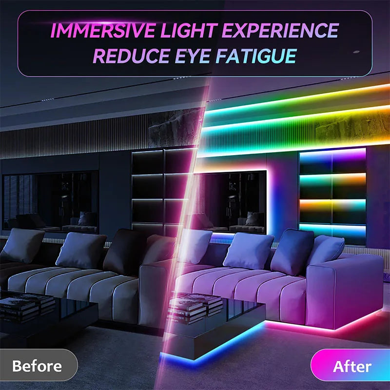 Bluetooth LED Strip Lights Smart SMD 5050 APP Remote Control Flexible Ribbon Diode Lamp Tape TV Backlights Game Room Home Decor